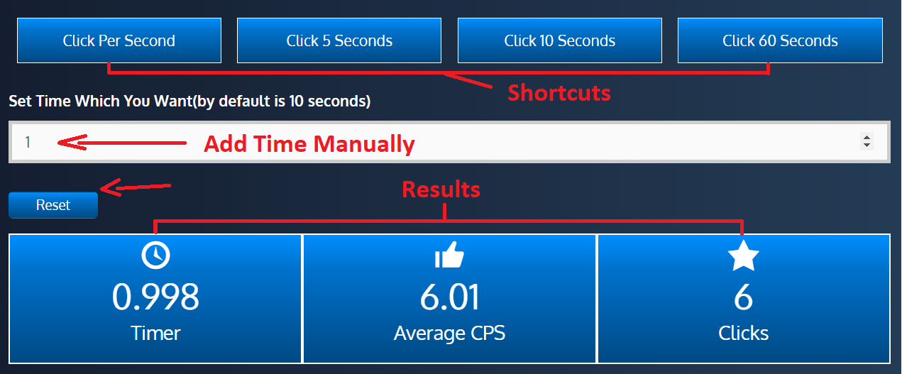 Speed test clicking Click Speed